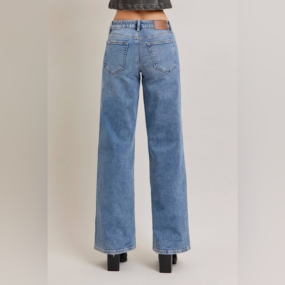 NEW Hidden Nori Mid-Rise Wide Leg Jeans Size 28 - Picture 5 of 10